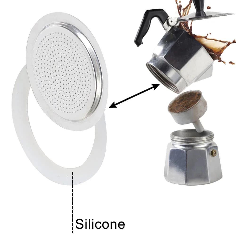 Coffee Rubber Ring Silicone Moka Rubber Seal Filter Screen Coffee Espresso Coffee Makers Moka Pot Special Replacenent Accessory