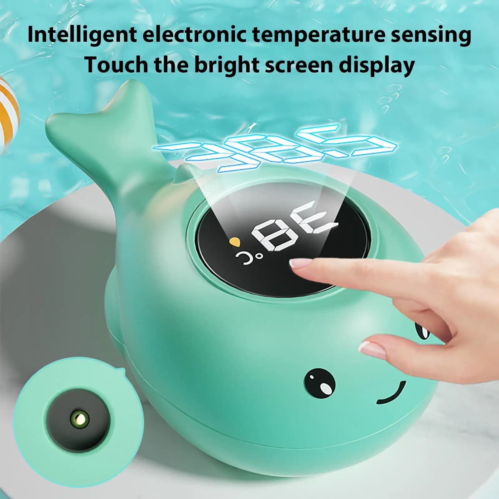 Termometro da bagno per bambini Vasca galleggiante Monitor digitale della temperatura Sensore di monitoraggio dell'avvertimento della temperatura resistente all'acqua calda e fredda