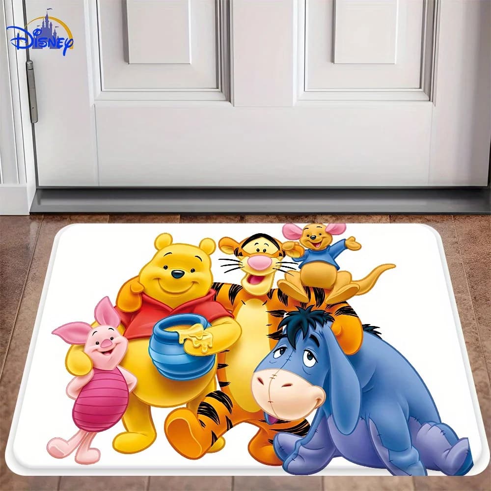 Elegante tappetino minimalista Disney Winnie The Pooh, tappeto per tavolino da soggiorno, tappetino protettivo resistente, design piatto 2D,