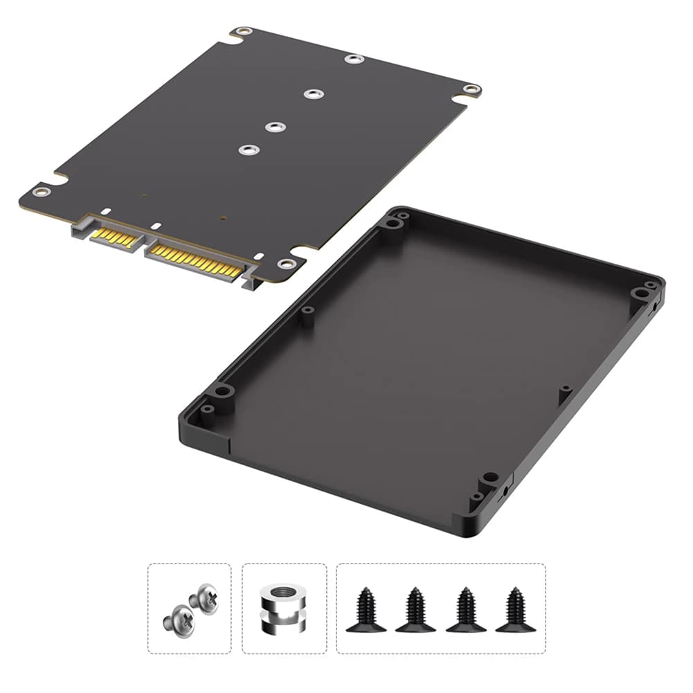 Box esterno per SSD M.2 NGFF B Key da 2,5 pollici, custodia per SSD M.2, box esterno per SSD, adattatore da M.2 NGFF SSD a SATA III da 2,5 pollici per laptop
