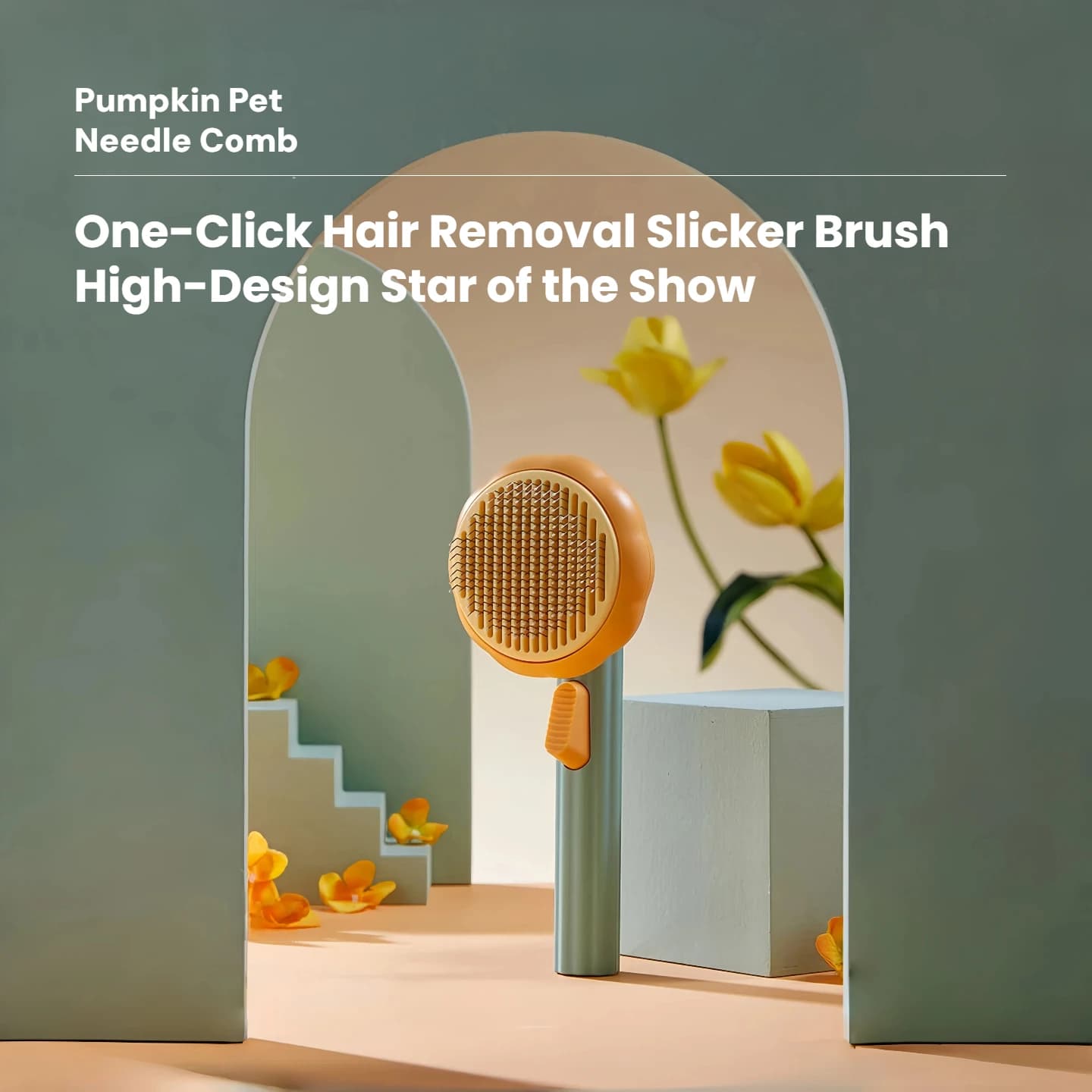 Pumpkin Pet Comb Spazzola a spillo per gatti e cani, per la rimozione del pelo in eccesso, strumento per la toelettatura