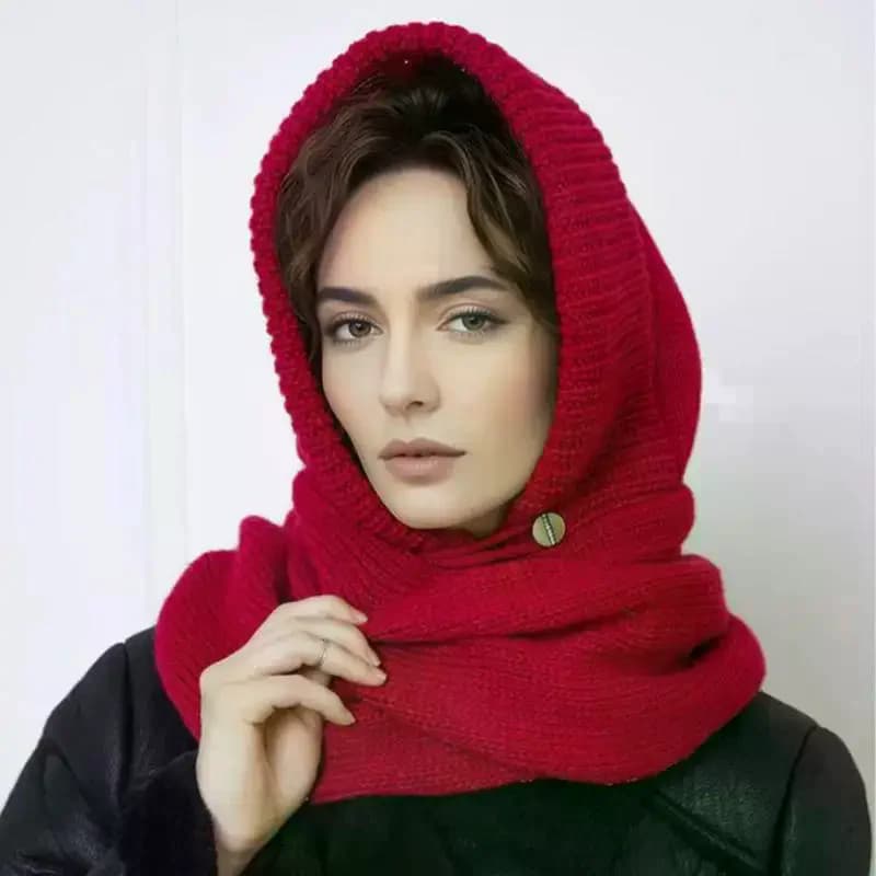 Moda tinta unita casual berretti lavorati a maglia berretto donna inverno collo collare sciarpa passamontagna all'aperto cappelli a cuffia a prova di freddo regali