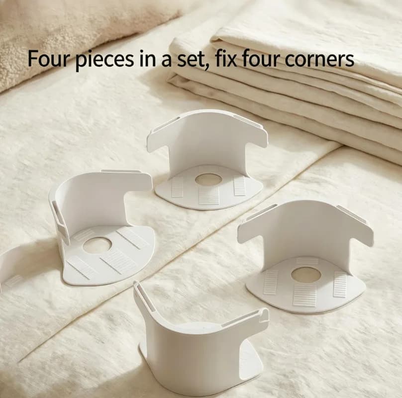 Upgraded Storage-style Pin-Free Invisible Sheet Fasteners, Anti-Slip & Anti-Shift Clips for Bed Sheet, Duvet Cover & Quilt