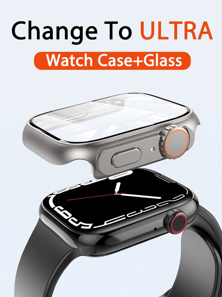 Cover rigid glass + PC for Apple Watch 44mm 40mm 45mm 41mm Appearance Update 49mm Turning in ultra iWatch series 8 7 6 5 if