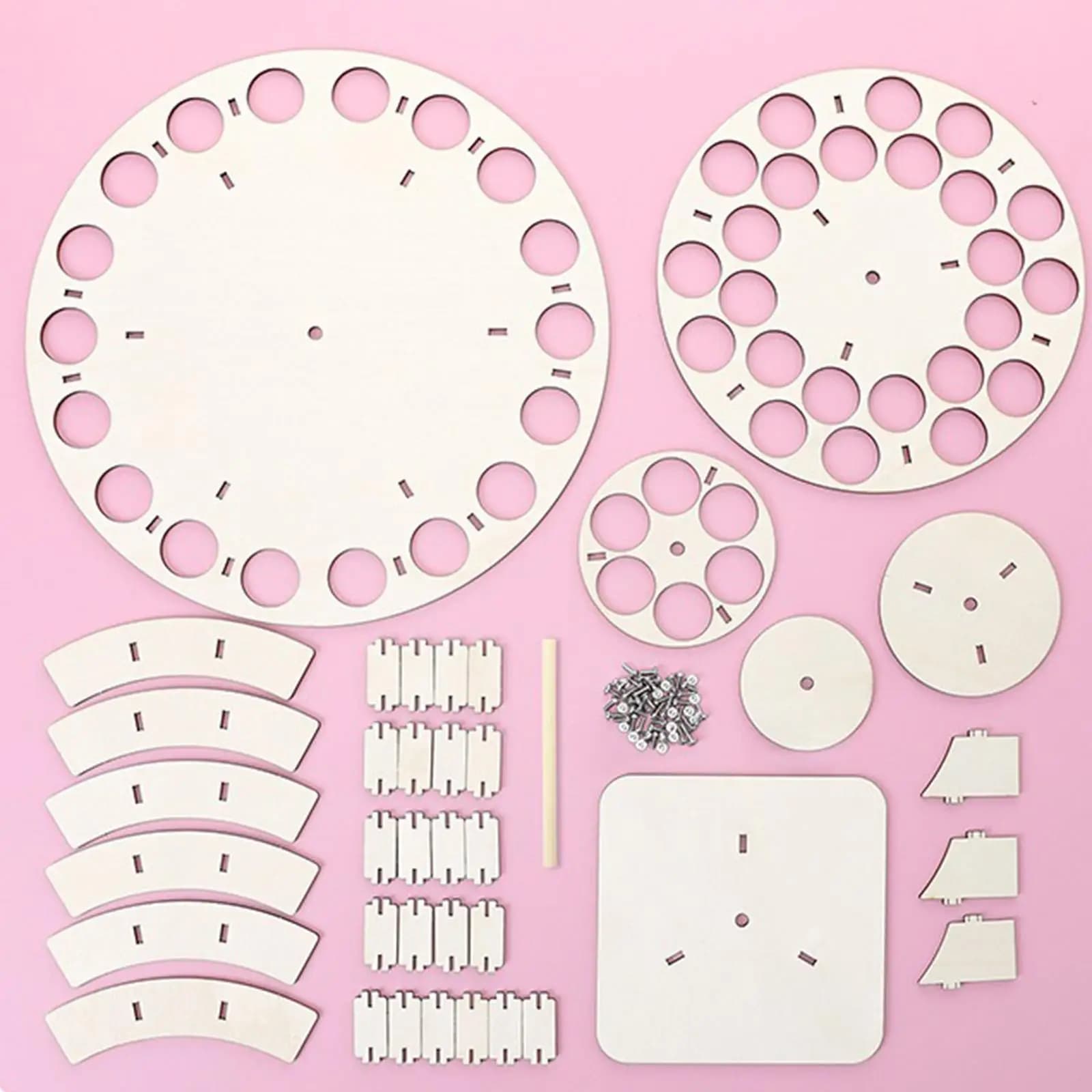 Rotatable Wooden Craft Paint Holder Rack 48 Slots for Organizing Hobby Acrylic Paint Supplies