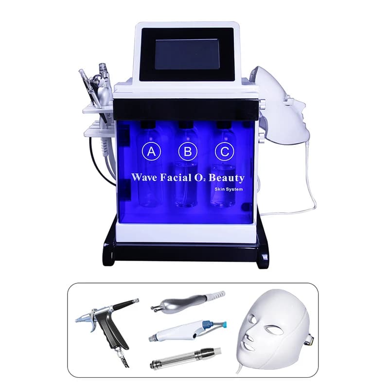 Multifunctional Ultra-Micro Bubble Beauty Device with Colorful Light 110/220V Household Electronic Facial Cleansing Device
