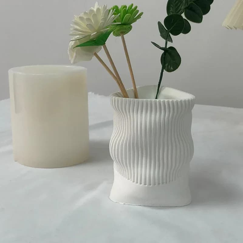 Water Ripple Pen Holder Silicone Mold Creative Plaster Pen Holder Succulent Flower Pot Diy Cement Molds Epoxy Resin Moulds