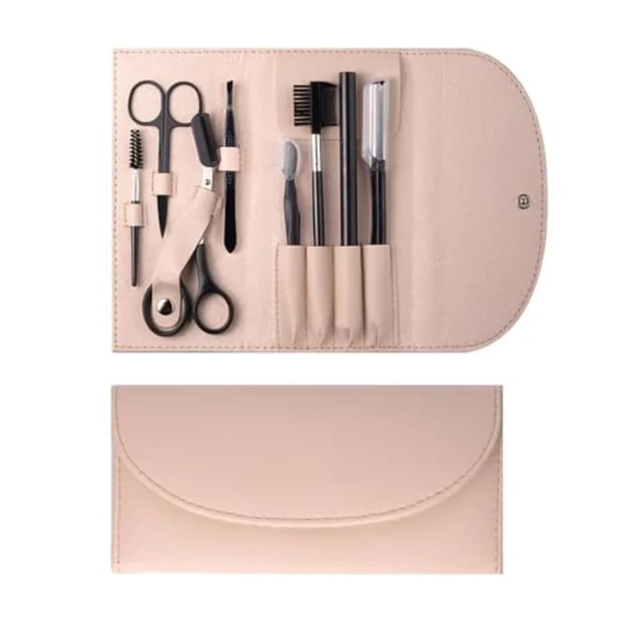 8 in 1 Eyebrow Trimmer Kit - Eyebrow Shaping Grooming Kit with Scissors, Razor, Pencil, Comb, Tweezers and Eyelash Separator To