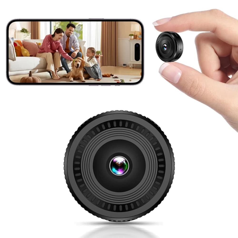 C8 smart wireless camera with CMOS sensor, wide-angle night vision and motion detection, including memory card