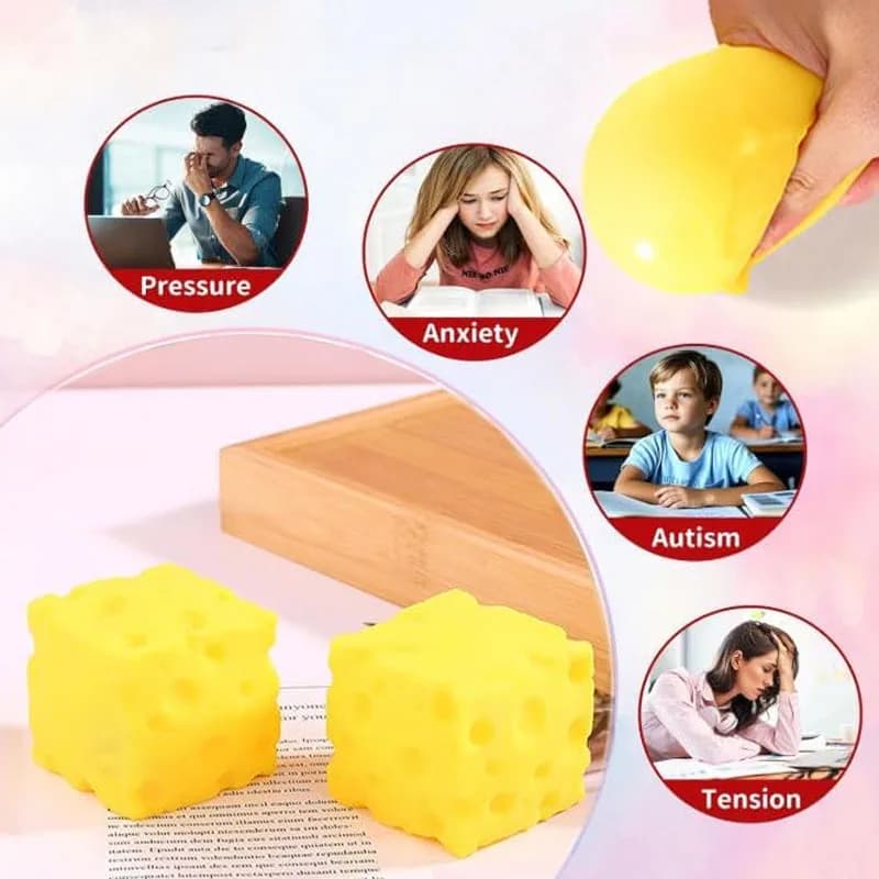 Pasta Modellabile Morbida a Forma di Cubetti di Formaggio: Creativa, Antistress, dalla Texture Morbida, Sensoriale e Regalo Unico