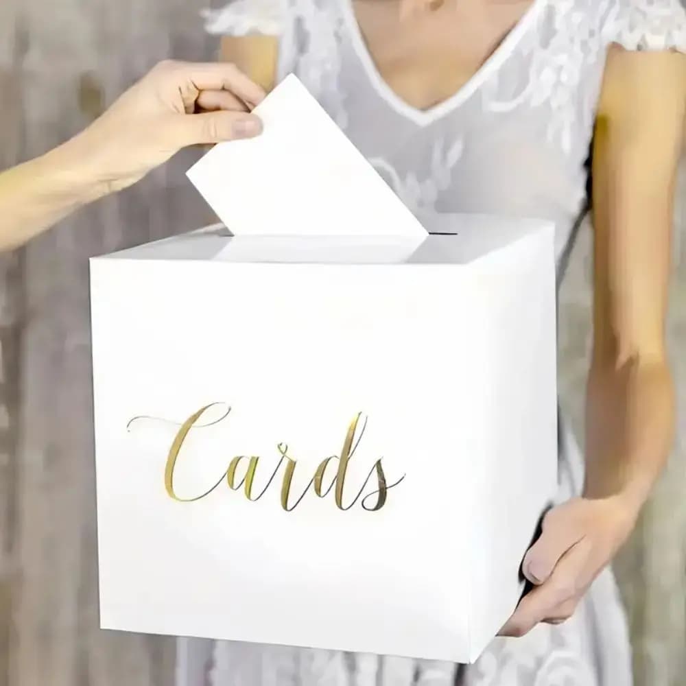 1 set Scatole per carte bianche Scatola da gioco per voti di nozze Busta per ricevimenti di nozze Scatola per ricevimenti di carte di denaro Accessori per decorazioni