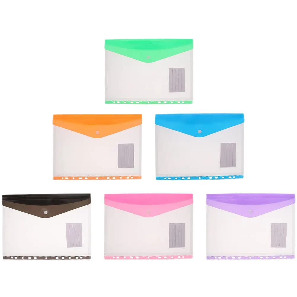 Storage Organizer Document File Office Clear Folder Plastic Halloween Christmas New Year Portable Document Bag 6PCS