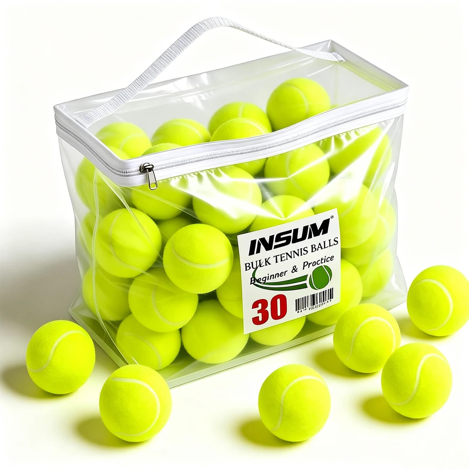 Confezione da 30/20/12 Palline da Tennis Senza Logo, 2.5 Pollici, Senza Pressione, Durevoli per Allenamento, Gioco con il Cane e Tutti i Tipi di Campo