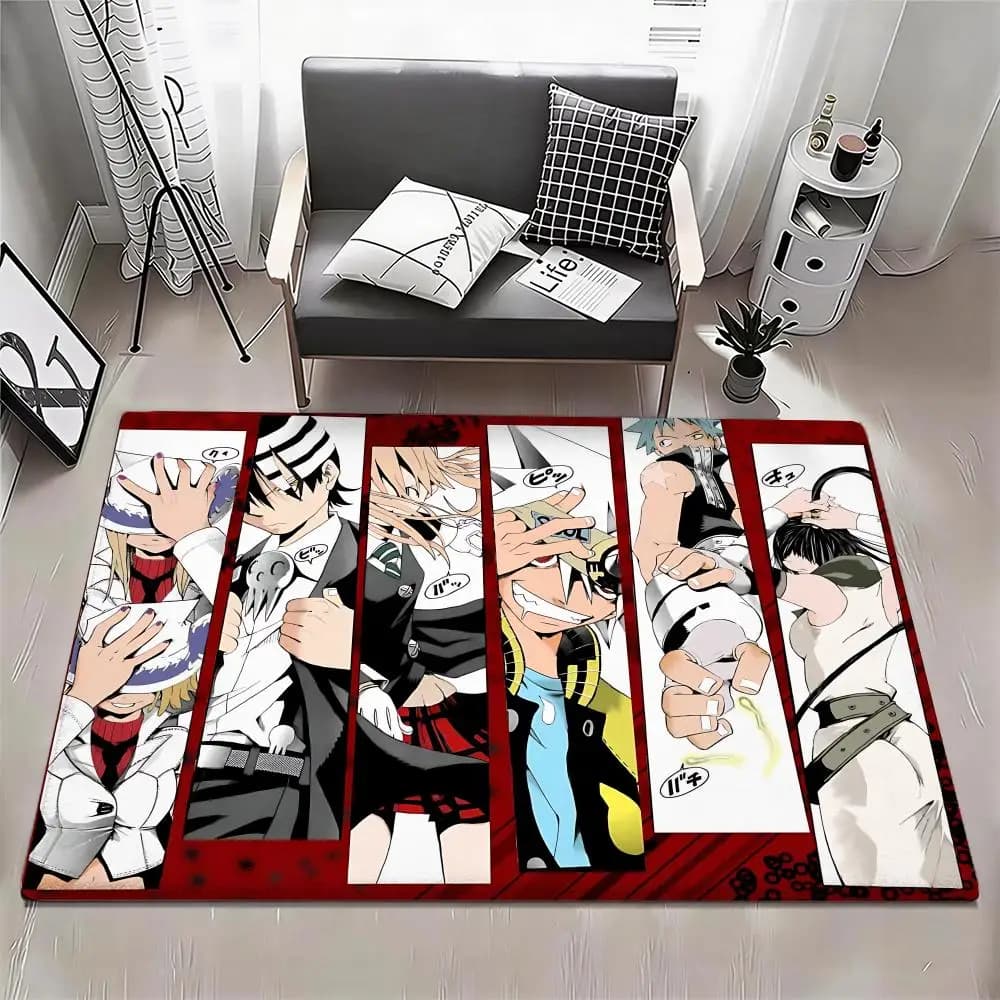 Anime giapponese s-Soul Eater Not! Tappetino Ecologico - Zerbino in Flanella Antiscivolo Inodore per Interni, Tappeto Morbido a Pelo Corto per Casa