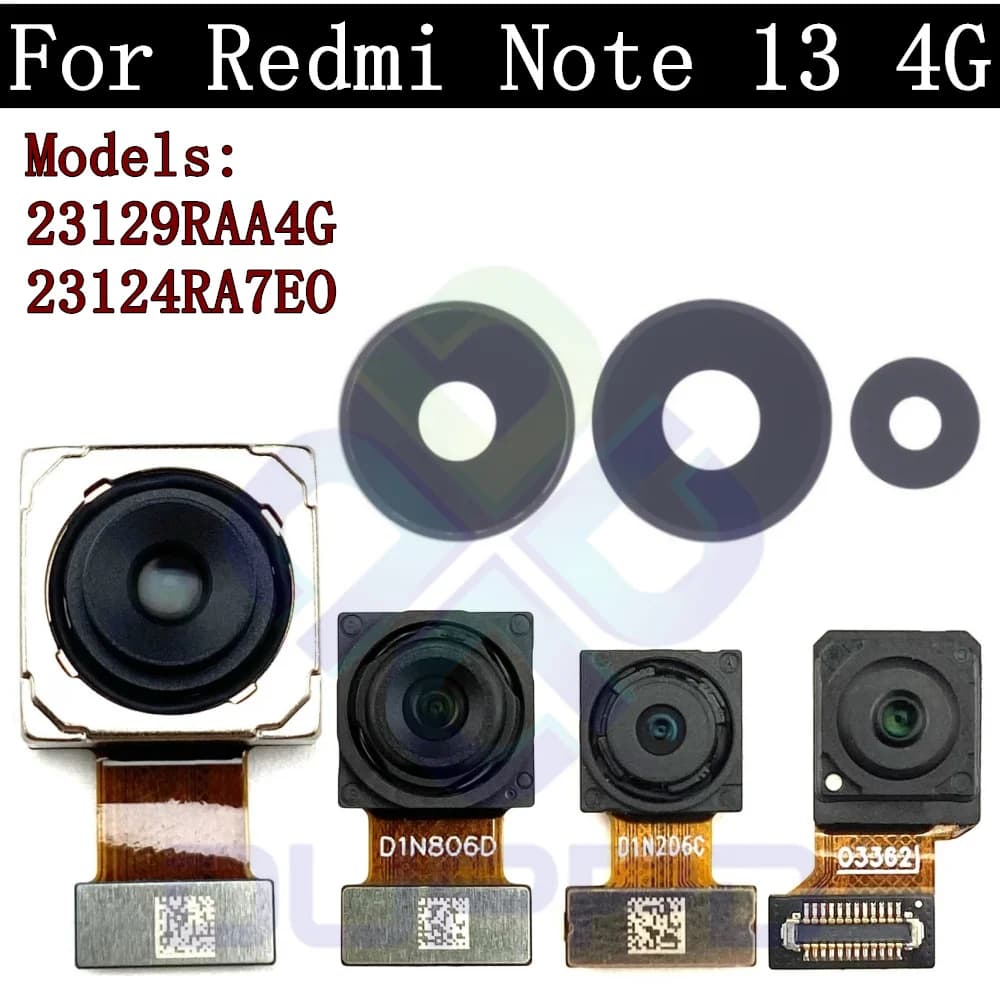 Cavo flessibile del modulo fotocamera posteriore per Xiaomi Redmi Note 13 4G Note13 Selfie anteriore Piccolo frontale Obiettivo in vetro per fotocamera posteriore principale