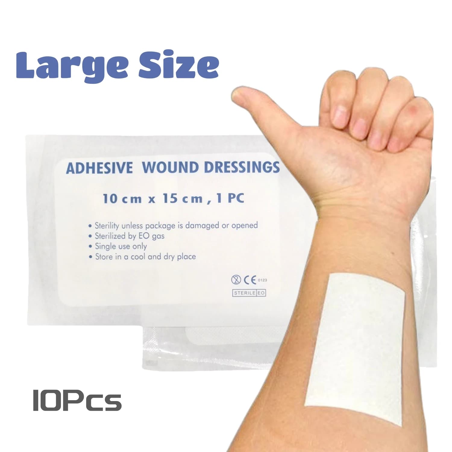 10 Pezzi Grandi Cerotti Traspiranti Autoadesivi Elastici per Medicazione, Kit di Pronto Soccorso per Casa, Sport, Viaggi, Protezione Ferite