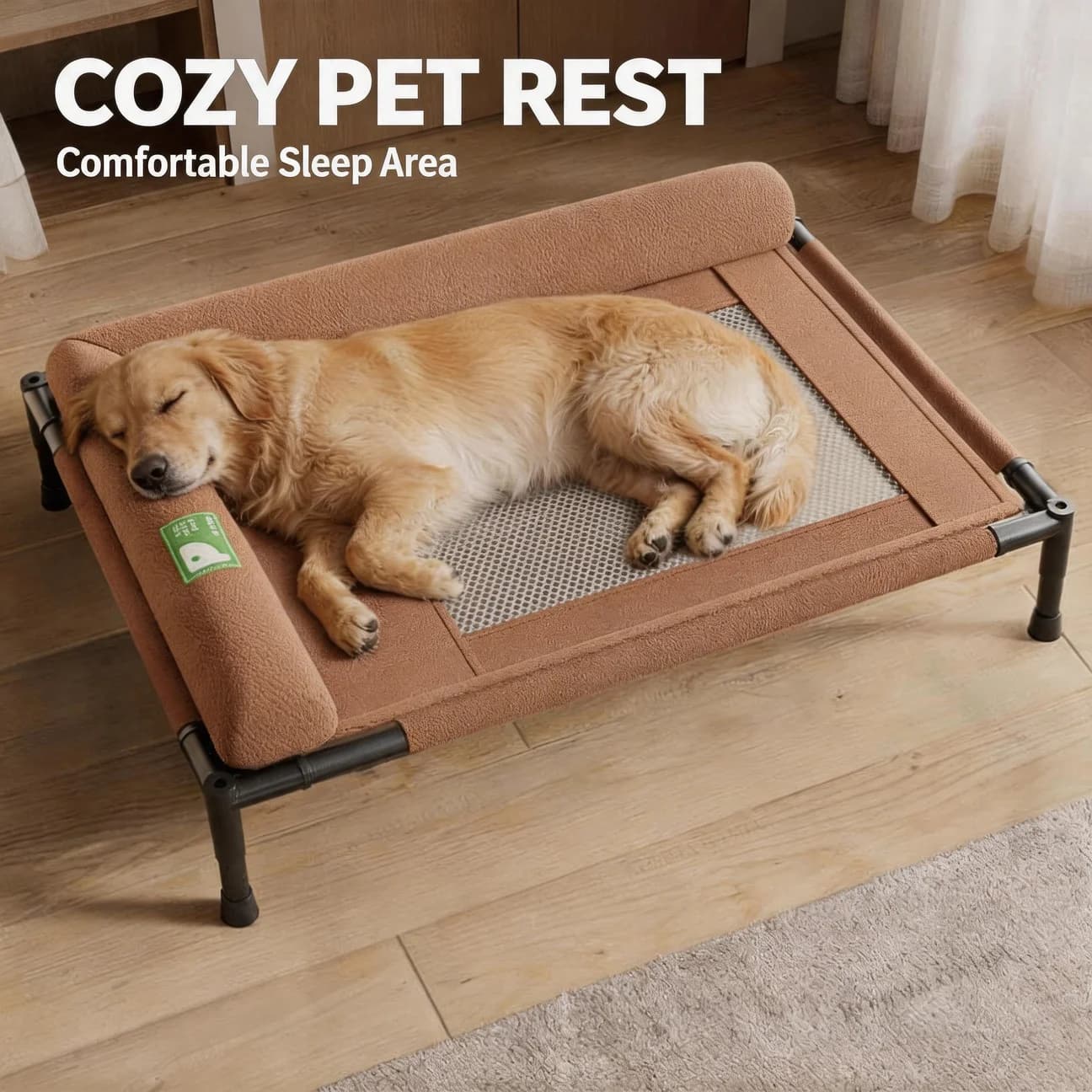 Cuccia Rinfrescante Rialzata per Cani, Lettino da Viaggio per Animali Domestici con Cuscino Morbido, Amaca Traspirante Piccola per Cani da Interno ed Esterno