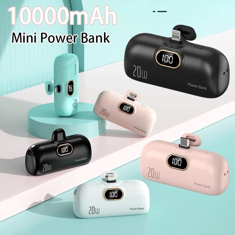Portable Emergency Charger Mini Power Bank 10000 mAh for IPhone Samsung Xiaomi Small Powerbank Outdoor Spare Battery
