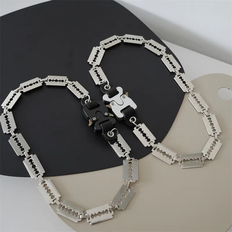New INS High Street Fashion Plug Lock Buckle catena spessa in metallo catena a lama Hip-hop Hipster accessori per tutti i fiammiferi