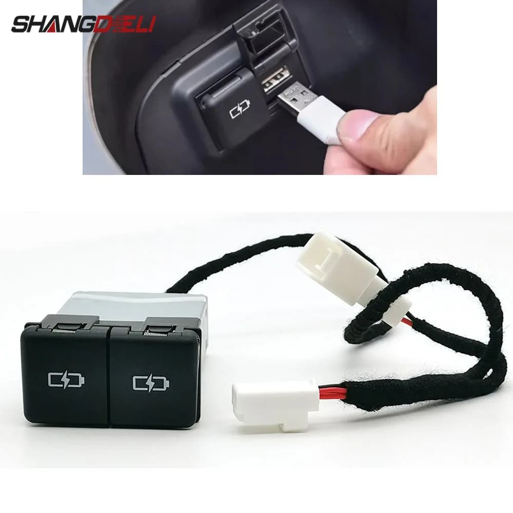 12V Caricabatteria Per Auto Presa di Interfaccia Caricatore Del Telefono Doppio QC3.0 USB Tipo-C PD Presa del Caricatore Per Toyota RAV4 Wildlander 2020-2024