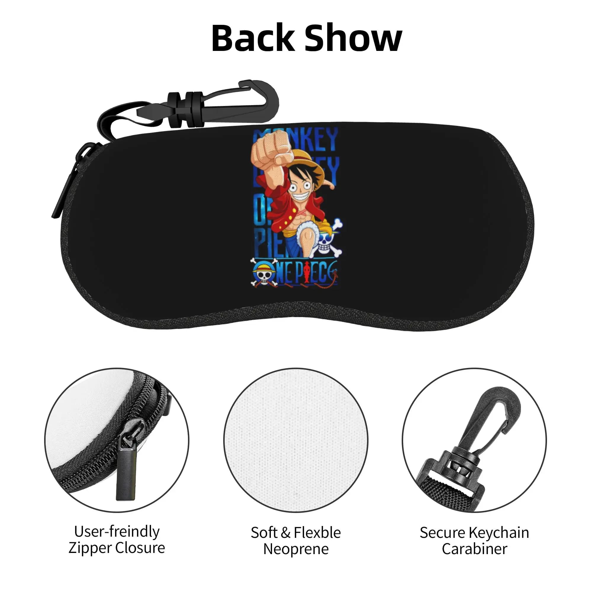 Luffy One Piece Eyeglass Glasses Case Men Women Soft Anime Sunglasses Protective Pouch
