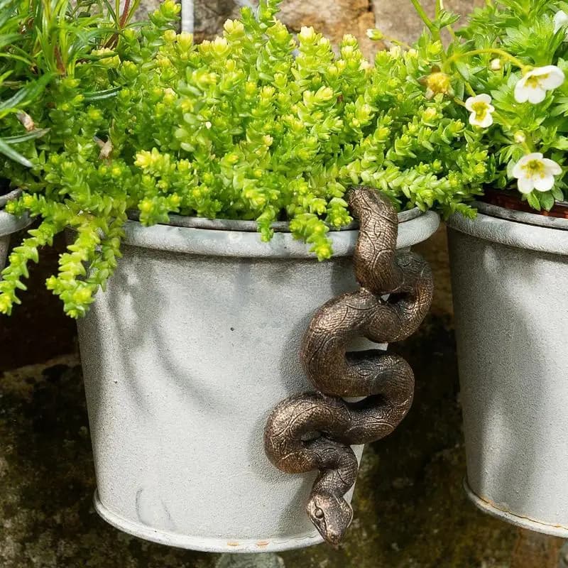 Scultura in Resina di Serpente Capovolto, Ornamento per Vasi di Piante da Giardino e Casa, Figurine Realistiche di Animali, Decorazione Domestica