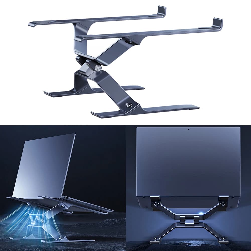 Supporto per laptop regolabile e portatile in lega di alluminio per laptop e tablet da 10-17,3 pollici