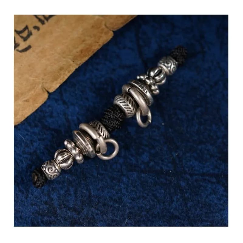 Silver Universal Shaft Link Shaft Extension Chain Universal Shaft Buddha Bead Bracelet Ethnic Style Passion Seed Accessories