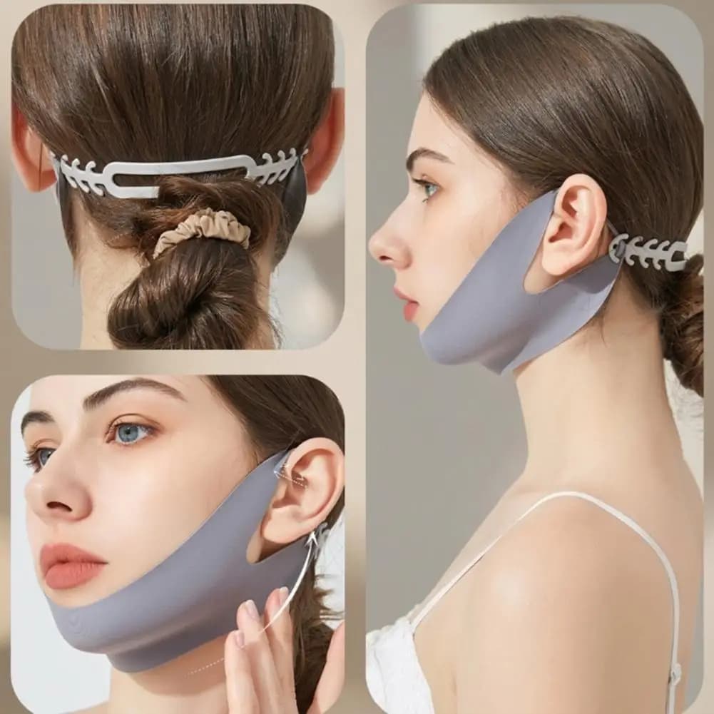 V Face Lifting Mask Face Tightening Chin Strap for Double Chin Reduction Anti Sagging Jawline Trainer V Face Shaper for Sleeping