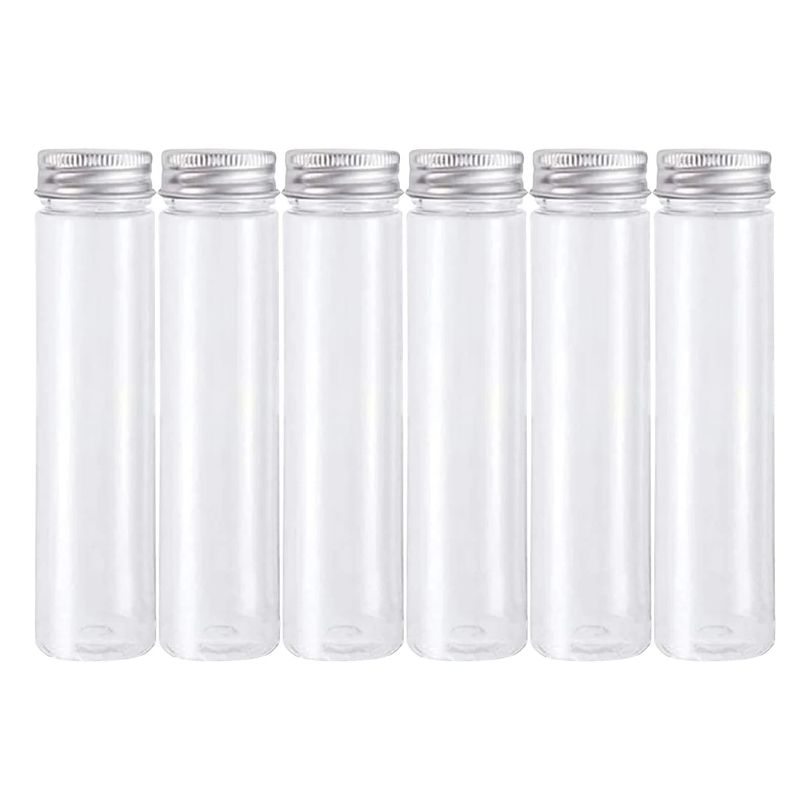 6 pz/12 pz 32x143mm Provetta di Plastica Trasparente Con Coperchi Fondo Piatto Laboratorio Bomboniere Tubo di Spezie