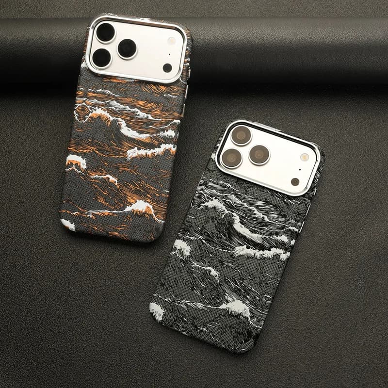 Ultrathin Ocean Wave for MagSafe Phone Case For iPhone 18 17 17pro max 16 Pro 15 14 13 Magnetic Wireless Charging Hard PC Cover