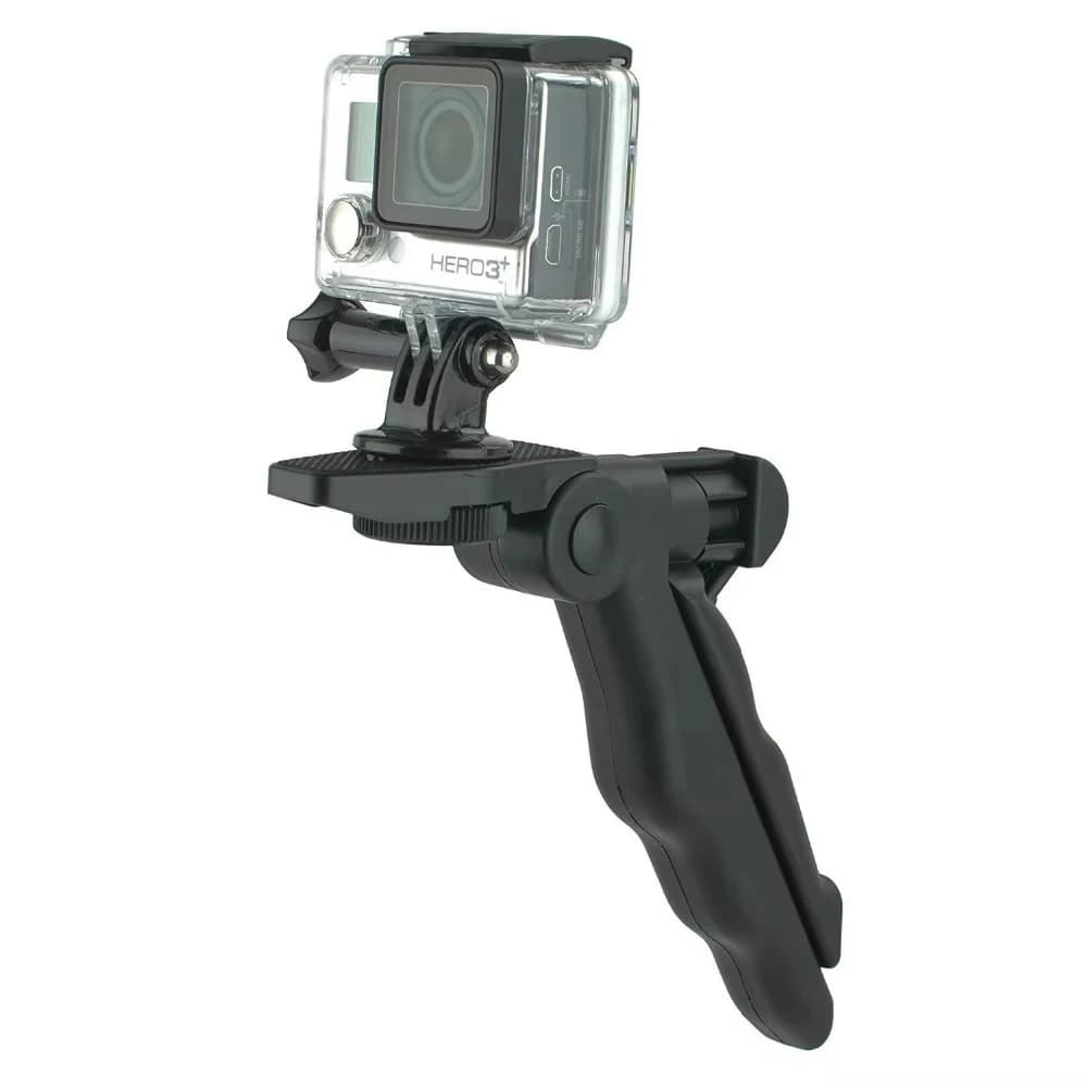 Revolver with 1/4-20 screw camera, GoPro adapter included. Mini tripod and monopoly. Ultra compact camera, 1/4-20