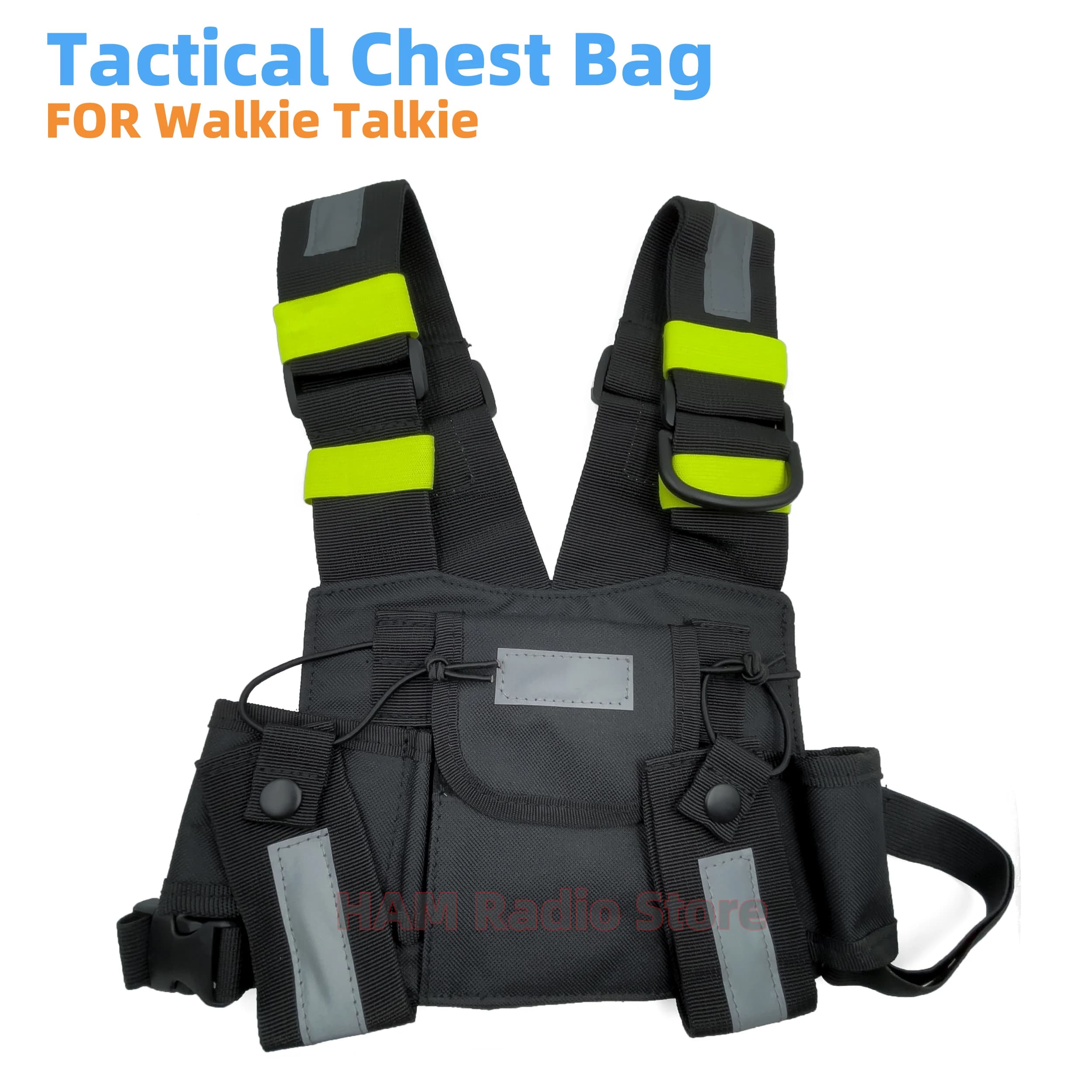 Fondina da Spalla per Radio, Marsupio Riflettente per Radio Bidirezionale, Borsa Porta Radio, Gilet Porta Walkie Talkie, Custodia Frontale