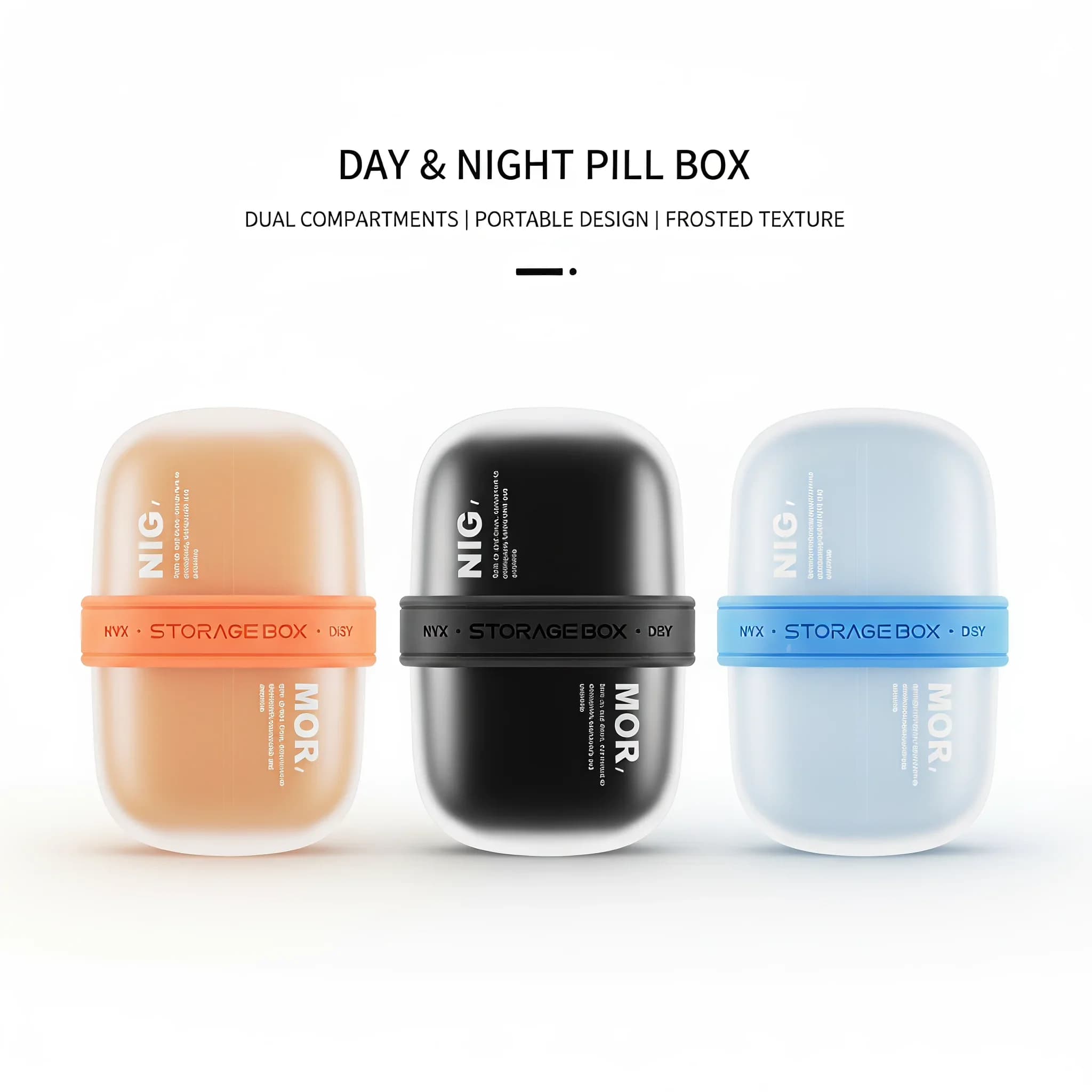 Dual Grid Morning Night Pill Box Portable Sealed Travel Medicine Organizer Mini Pocket Vitamin Fish Oil Storage Case