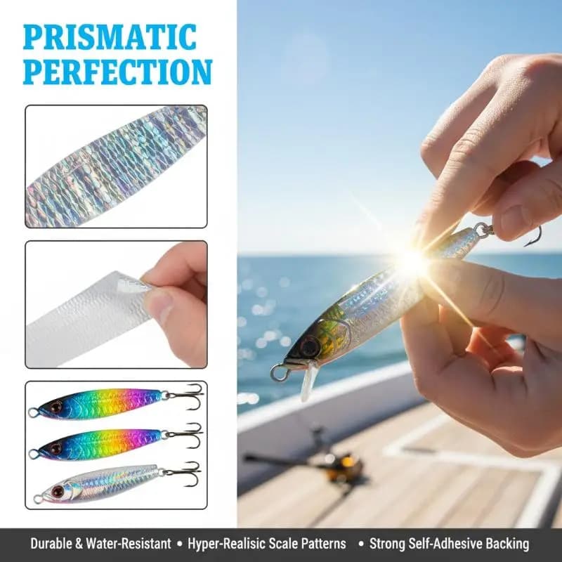 4X50CM Laser Holographic Fish Scale Transfer Foil Reflective Film for DIY Decals Car Stripes Nail Art Scrapbooking Projects