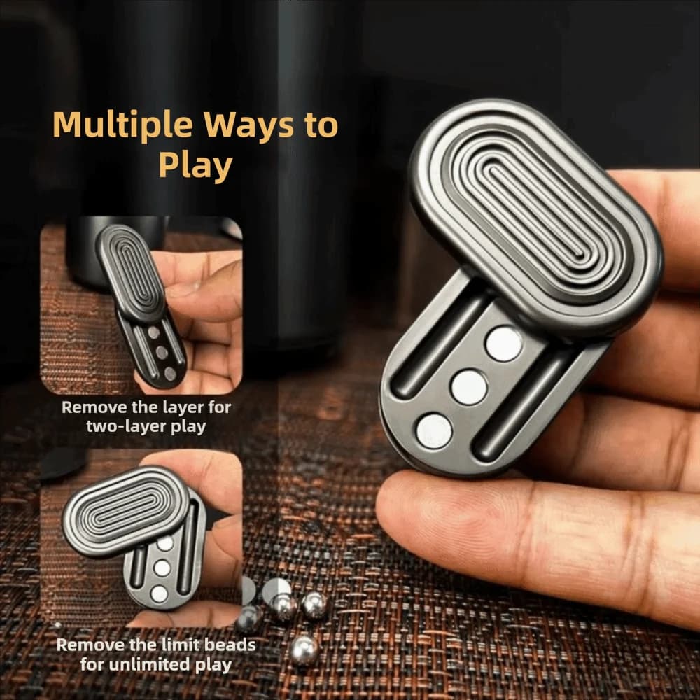 Metallo magnetico a tre strati Push Card illimitato Fidget Slider EDC Fingertip Gyro Fidget Spinner Toy Strumento ADHD Giocattolo per alleviare l'ansia