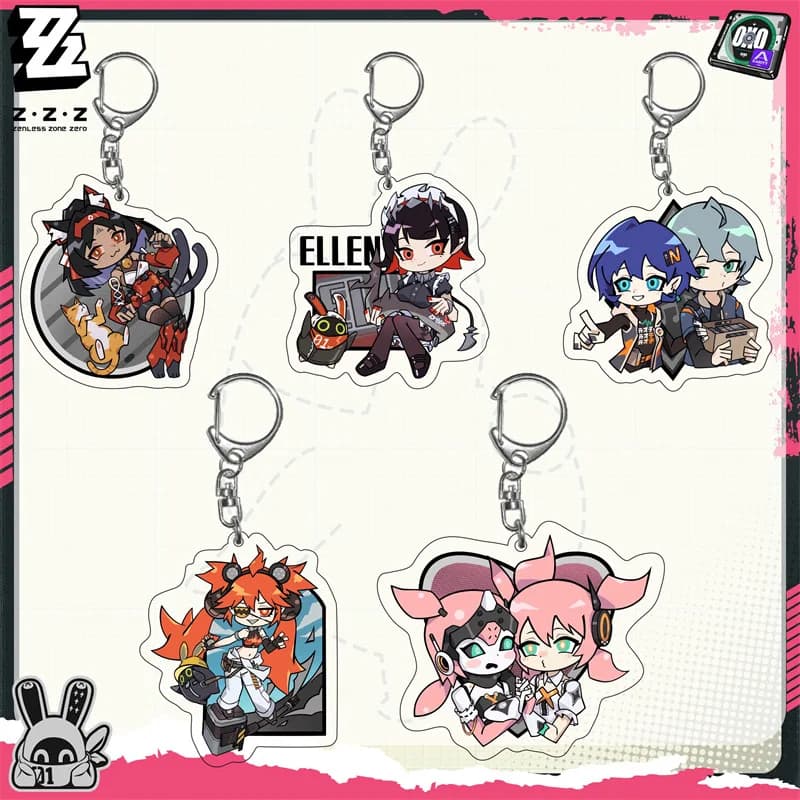 Game Zenless Zone Zero Nekomiya Mana Costumi Cosplay Acrylic Keychain HD Cartoon Anime Figure Keychain Bag Gift pendant for parties