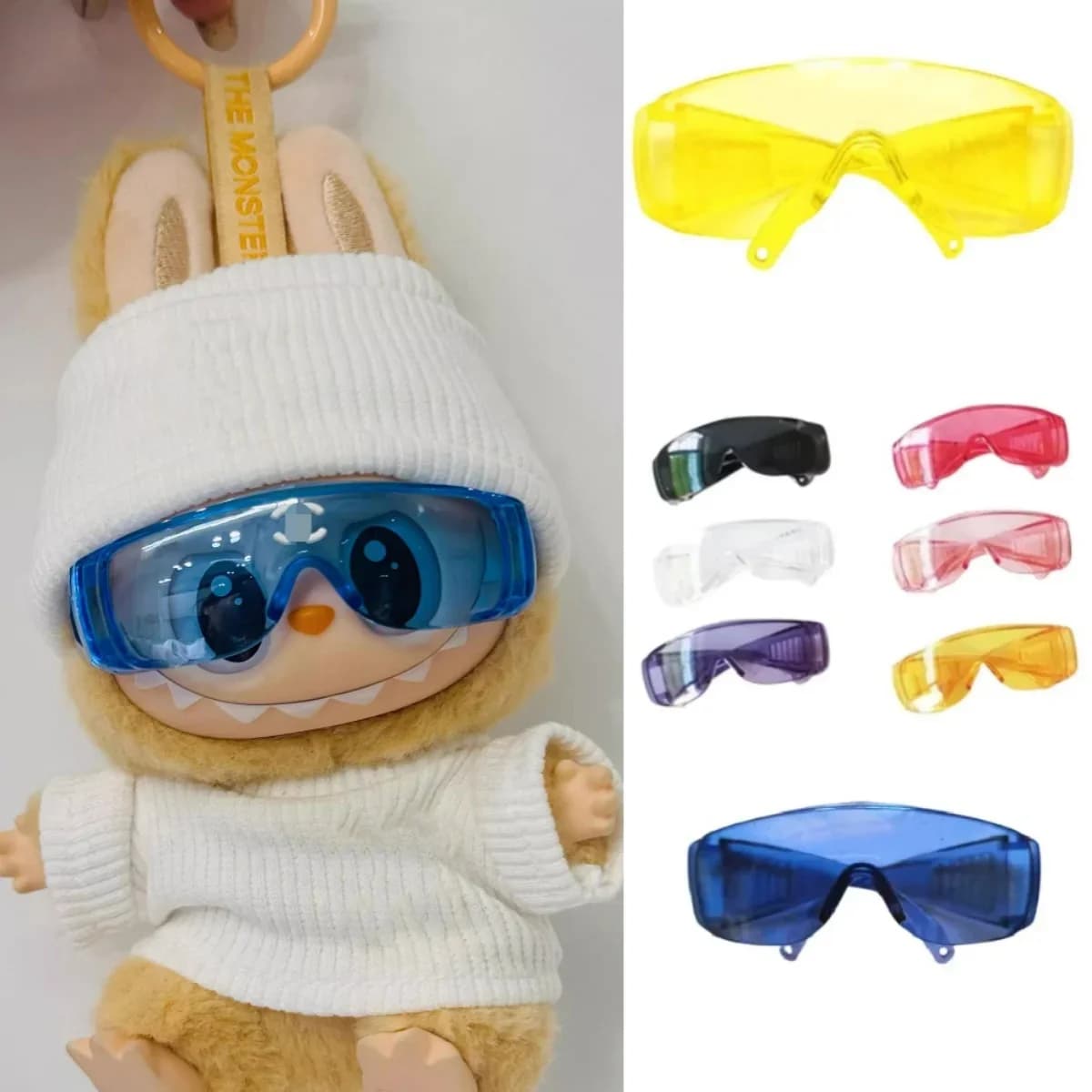 17cm Labubu Doll Goggles - Beach & Ski Fashion Accessory