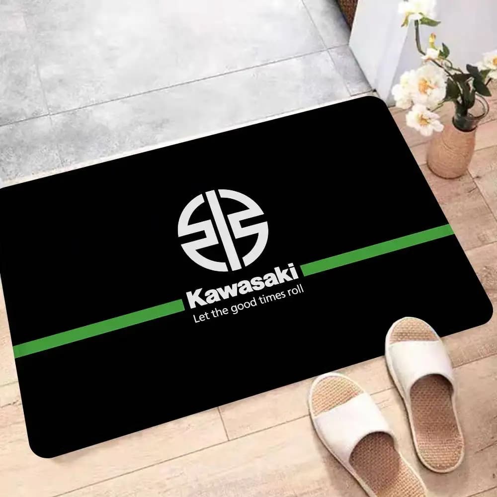 Kawasaki Motorcycle Logo Kitchen Mat Nordic Style Bedroom Living Room Doormat Home Balcony Anti-Slip Welcome Rug