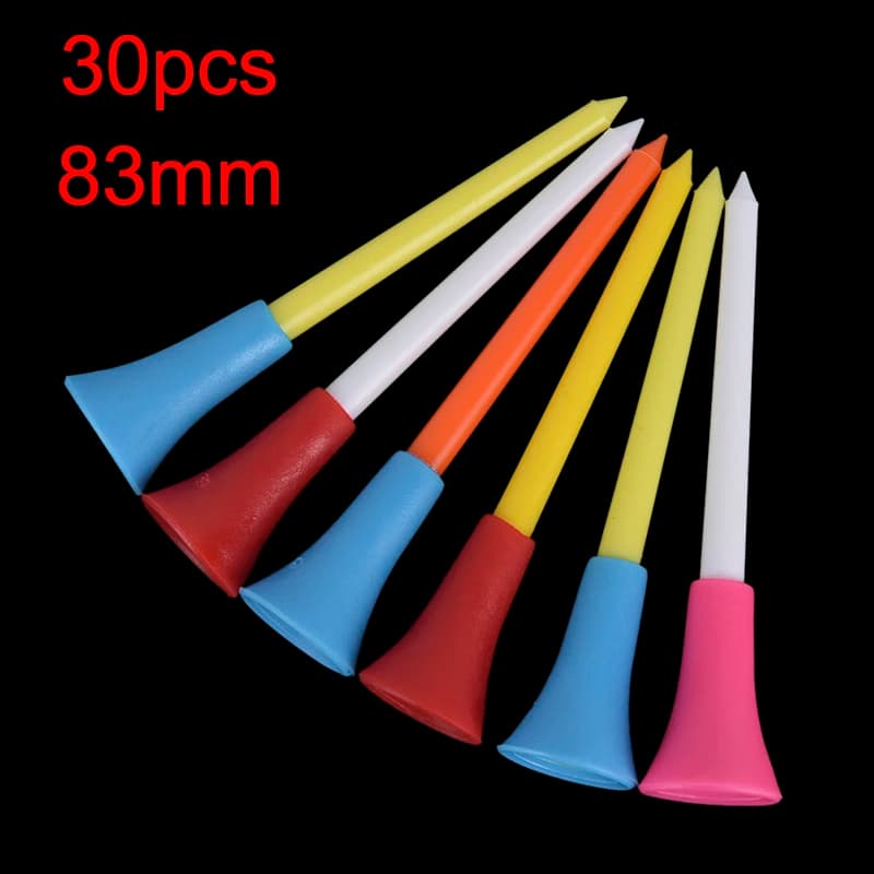 {YY30} 30 Pezzi Tee da Golf in Plastica Multicolore 83mm con Cuscinetto in Gomma Resistente