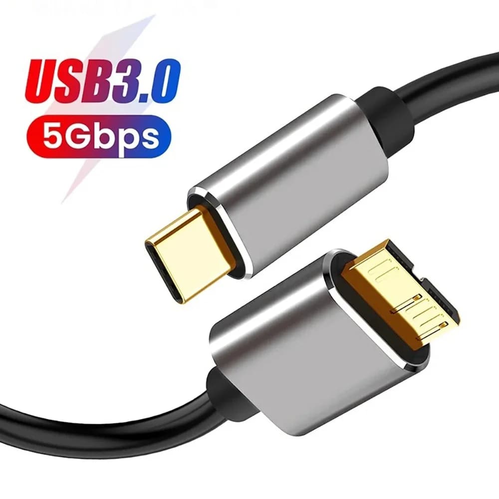 Hard Drive External Cable 5Gbps USB 3.0 Type C To Micro B Cable Adapter Connector For MacBook Air Laptop PC SSD HDD Camera Wire