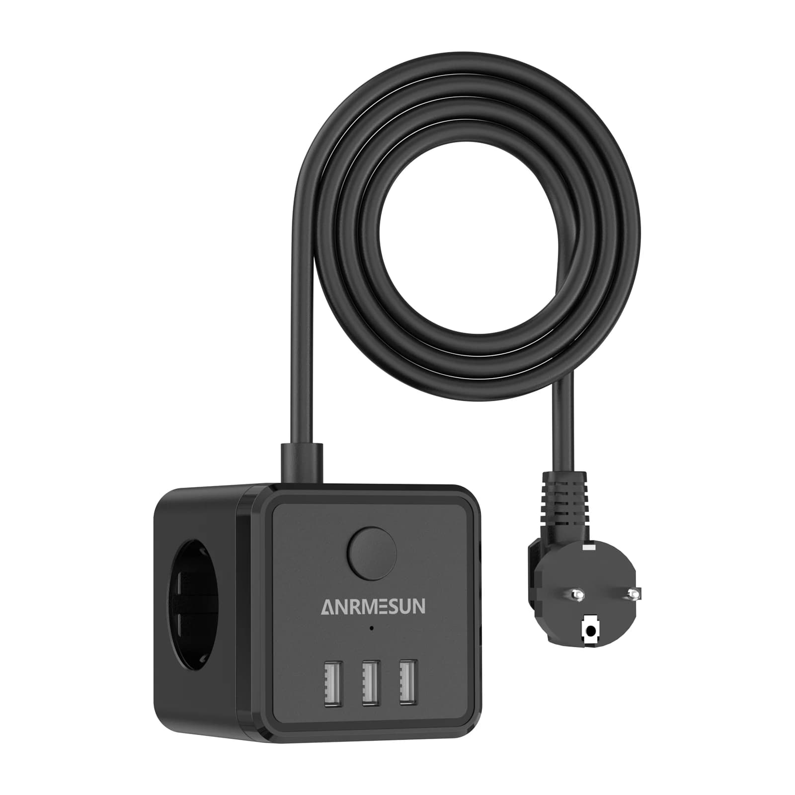 JINGMIN EU Socket Cube senza cavo adattatore presa a 5 vie 250V/16A, estensione presa a muro per camera da letto Office Home Travel
