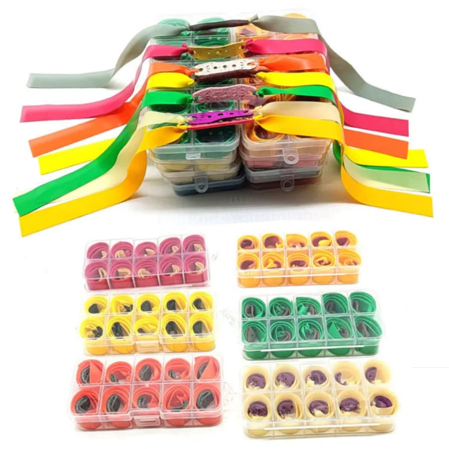 0.45mm-1mm Rubber Bands Gift Box Recommended 10pcs Outdoor Hunting Rubber Bands Powerful Slingshot Shooting Accessories
