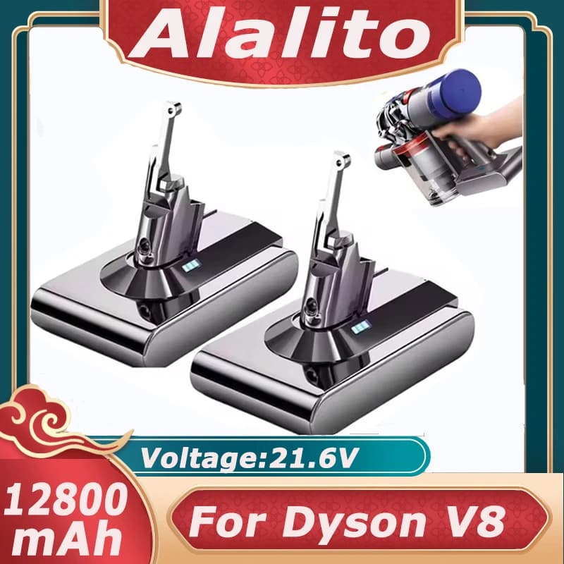 For Dyson V8 2026 New Product 12800mAh 21.6V Battery Replacement, For Dyson V8 Vacuum Portable Vacuum Cleaner Battery