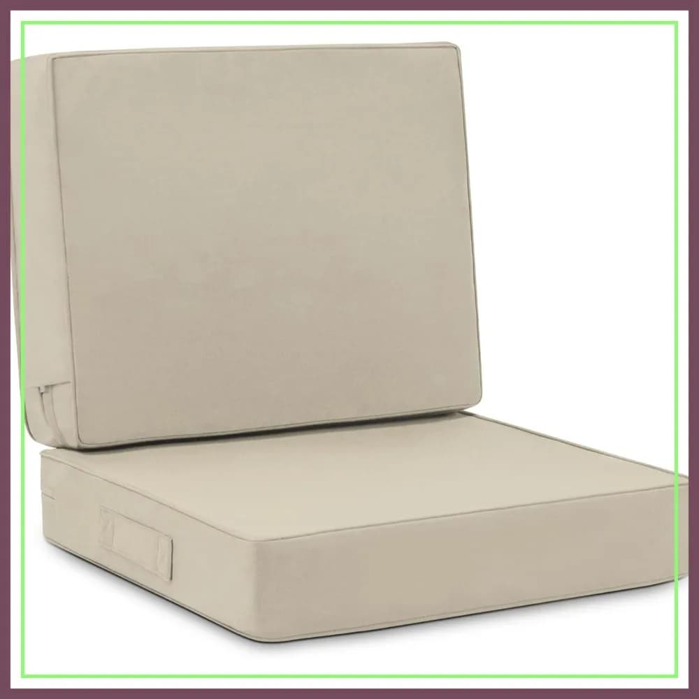 Set di Cuscini Impermeabili per Sedie da Esterno 24x24 Pollici con Cinghie Regolabili per Patio, Cortile, Giardino