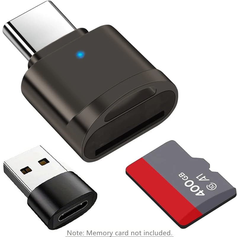 2 Pezzi Mini Lettore di Schede USB 3.0 Type-C per SD e Micro SD TF, in Alluminio, Compatibile con Samsung Huawei Xiaomi