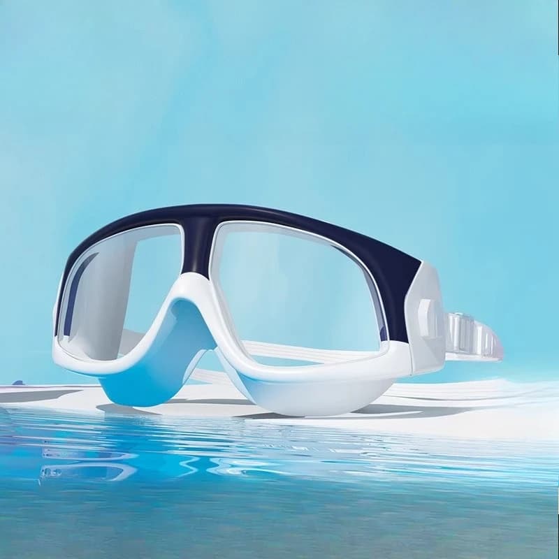 Occhialini da nuoto ad alta definizione impermeabili e antiappannamento, occhiali da nuoto per immersioni con montatura grande, attrezzatura per uomo e donna