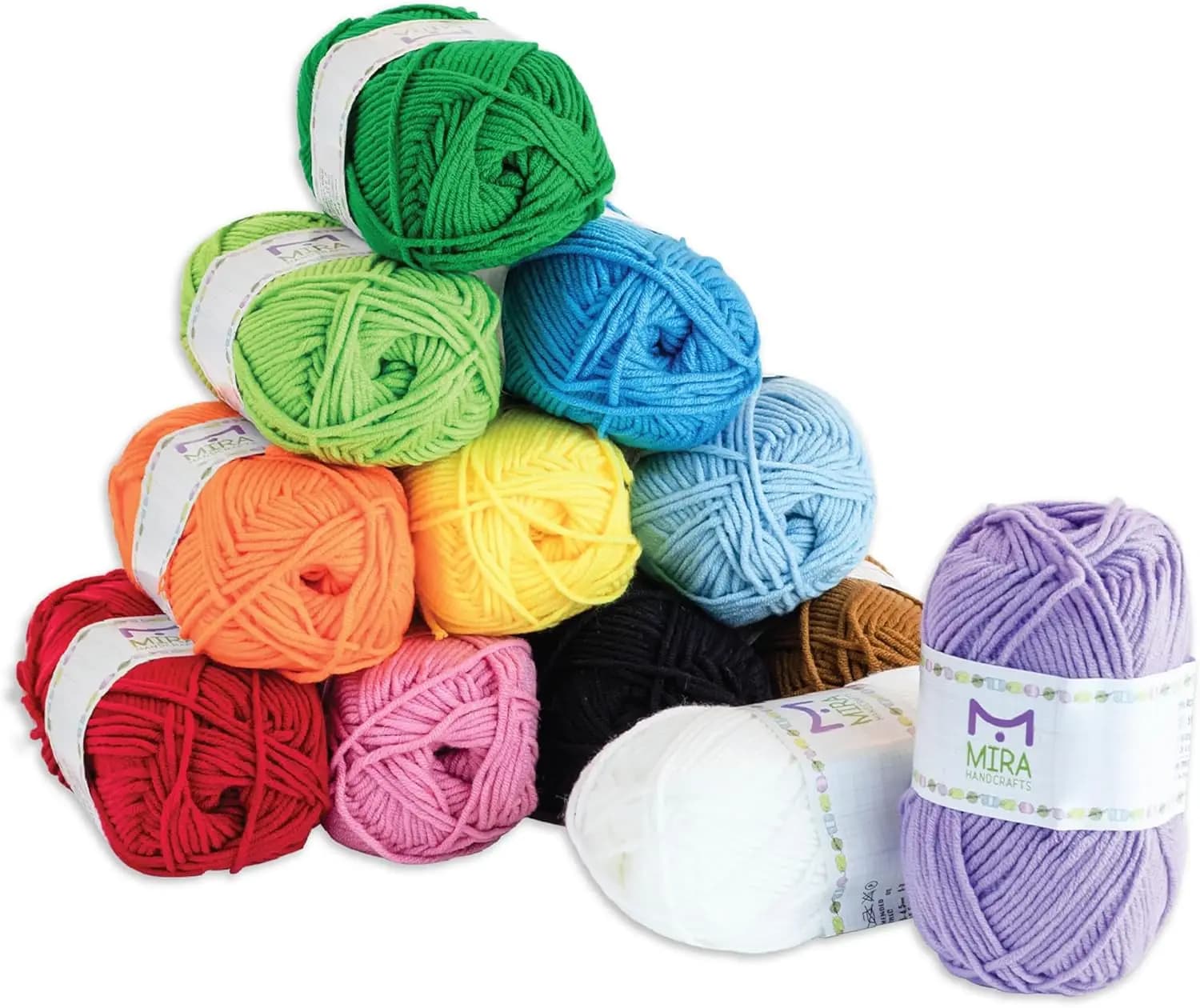 12 Gomitoli di Filato Acrilico per Uncinetto e Lavoro a Maglia - Kit di Filo Multicolore da 1.312 Iarde