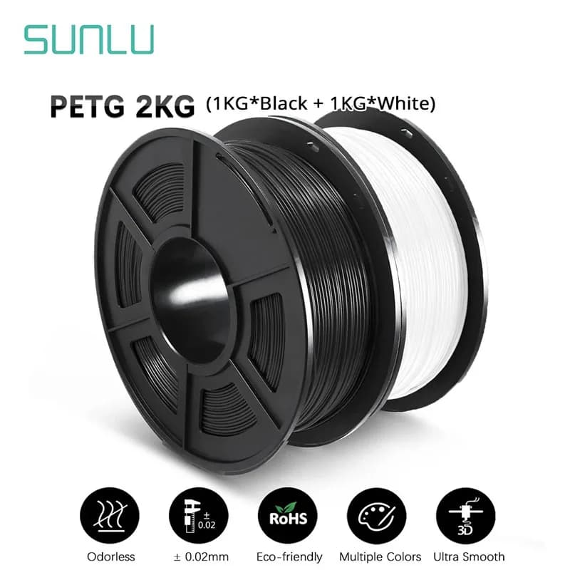 SUNLU PETG Filament 1KG Material 3D 1,75MM Sepuled Intasation Ordered No bubble Ecological odor Bright color