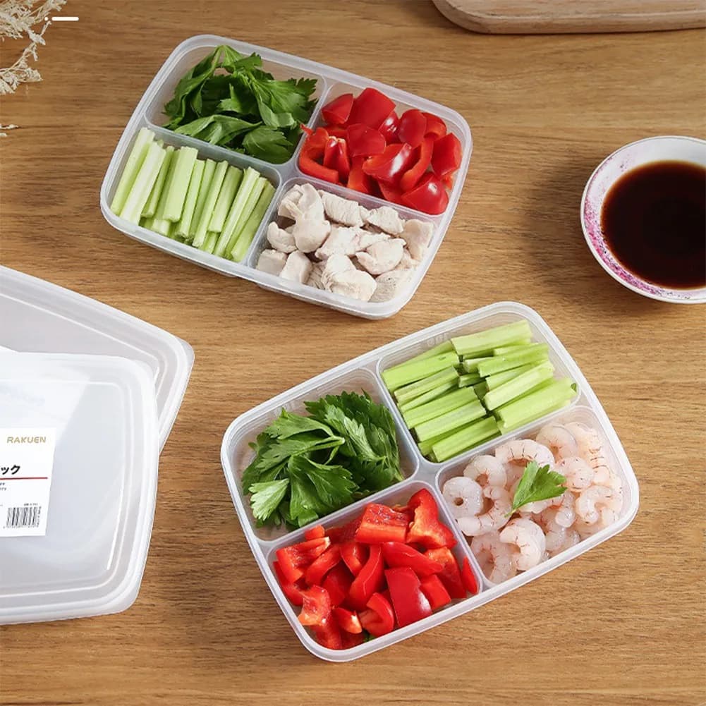 A53Q-2 Pz Scomparto per carne congelata Alimenti sotto-imballaggio Piatti per preparazione allo zenzero Congelare Contenitore per frutta e verdura Scatola per la conservazione delle uova Refrigerato